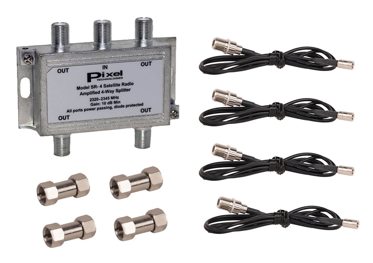 SRCS4WSK SiriusXM Satellite Radio 4-Way Amplified Splitter Kit