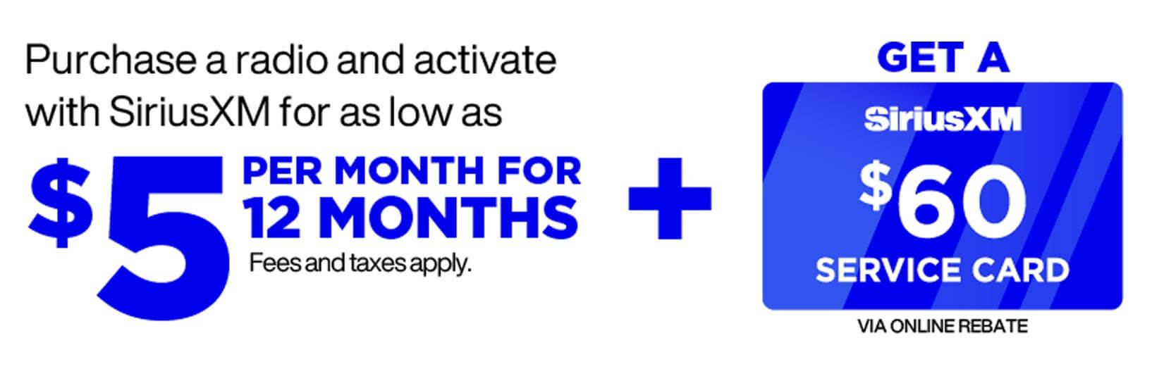 SiriusXM Satellite Radio 5 Dollar Offer