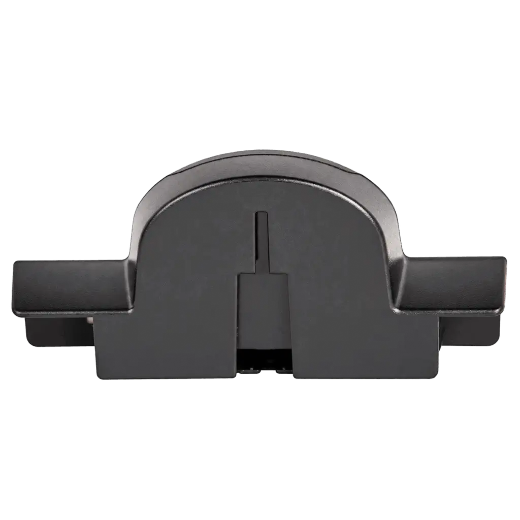 Audiovox Xpress XM satellite radio vehicle cradle, rear view showing the mounting slot and support bracket