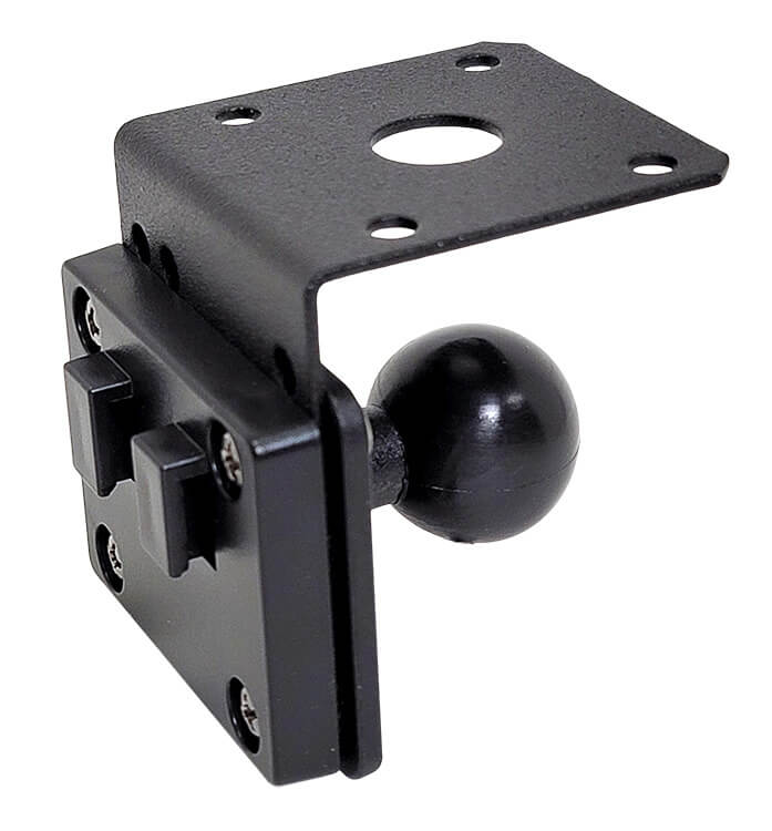 L bracket assembled to the RAM mount and Dual T notch to connect to the case