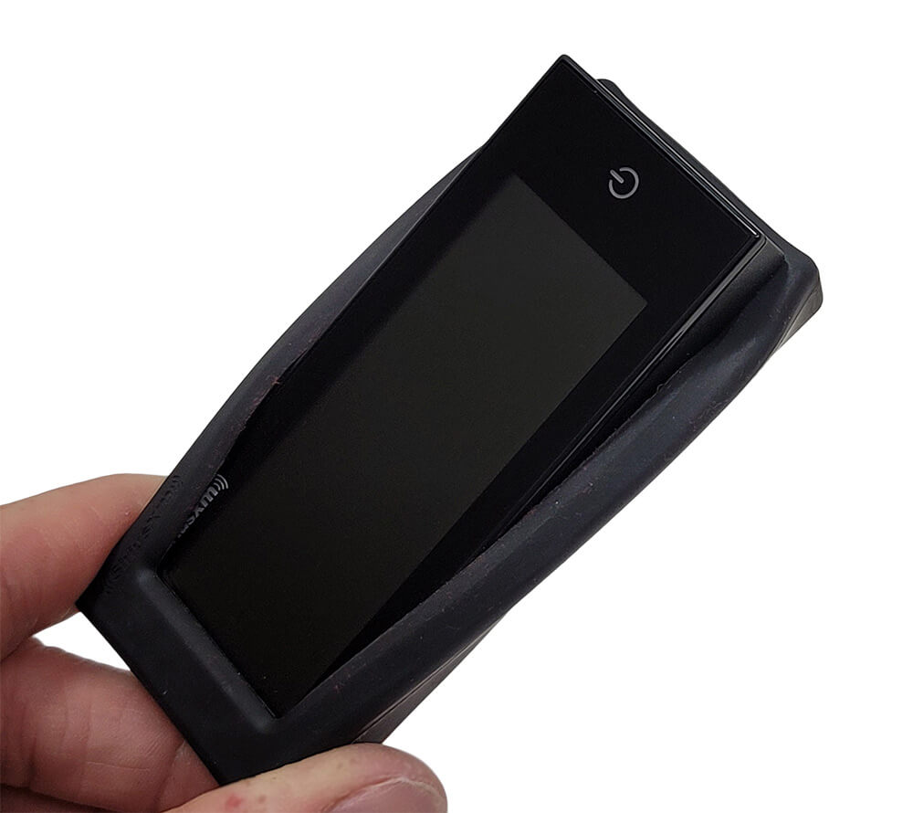 Rubber wrap goes around the controller to keep out dust and water