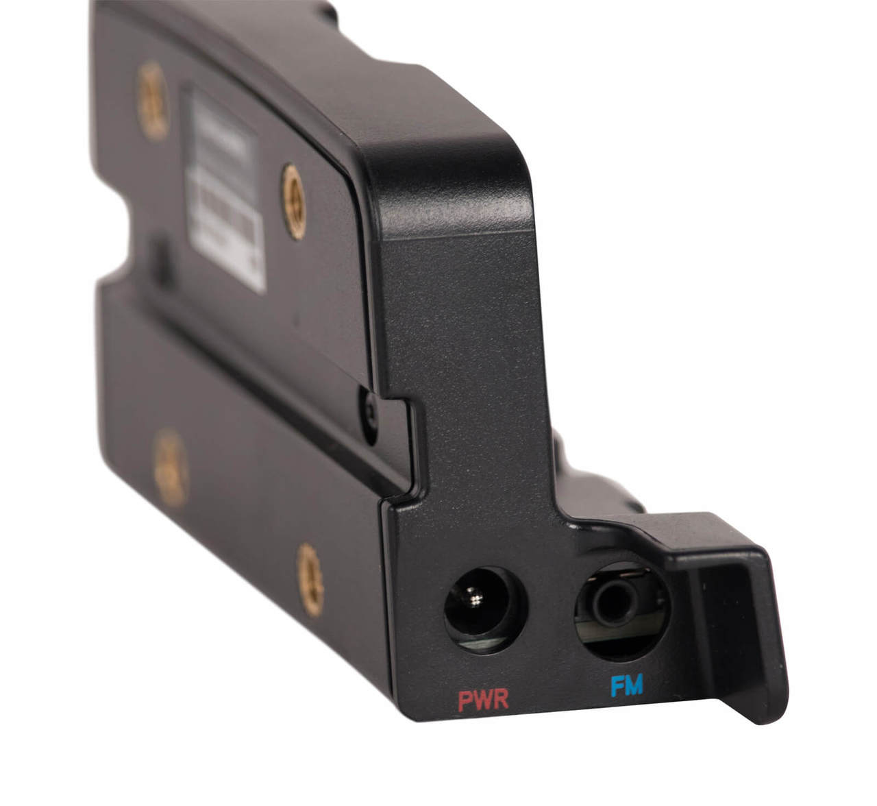 side view of power and FM port