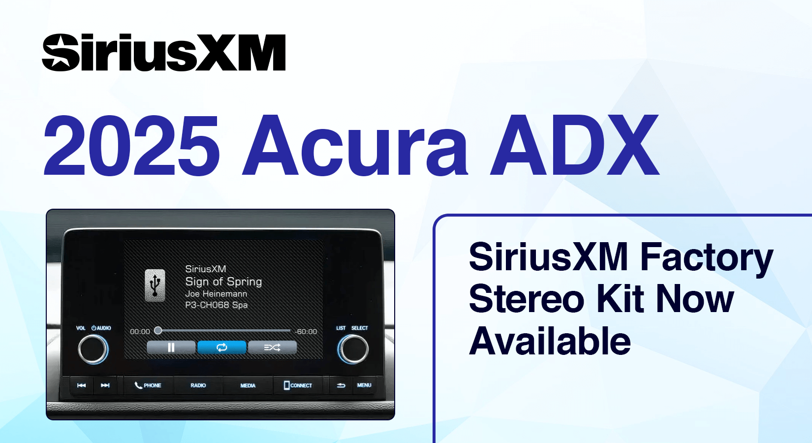 SiriusXM Radio for 2025 Acura ADX