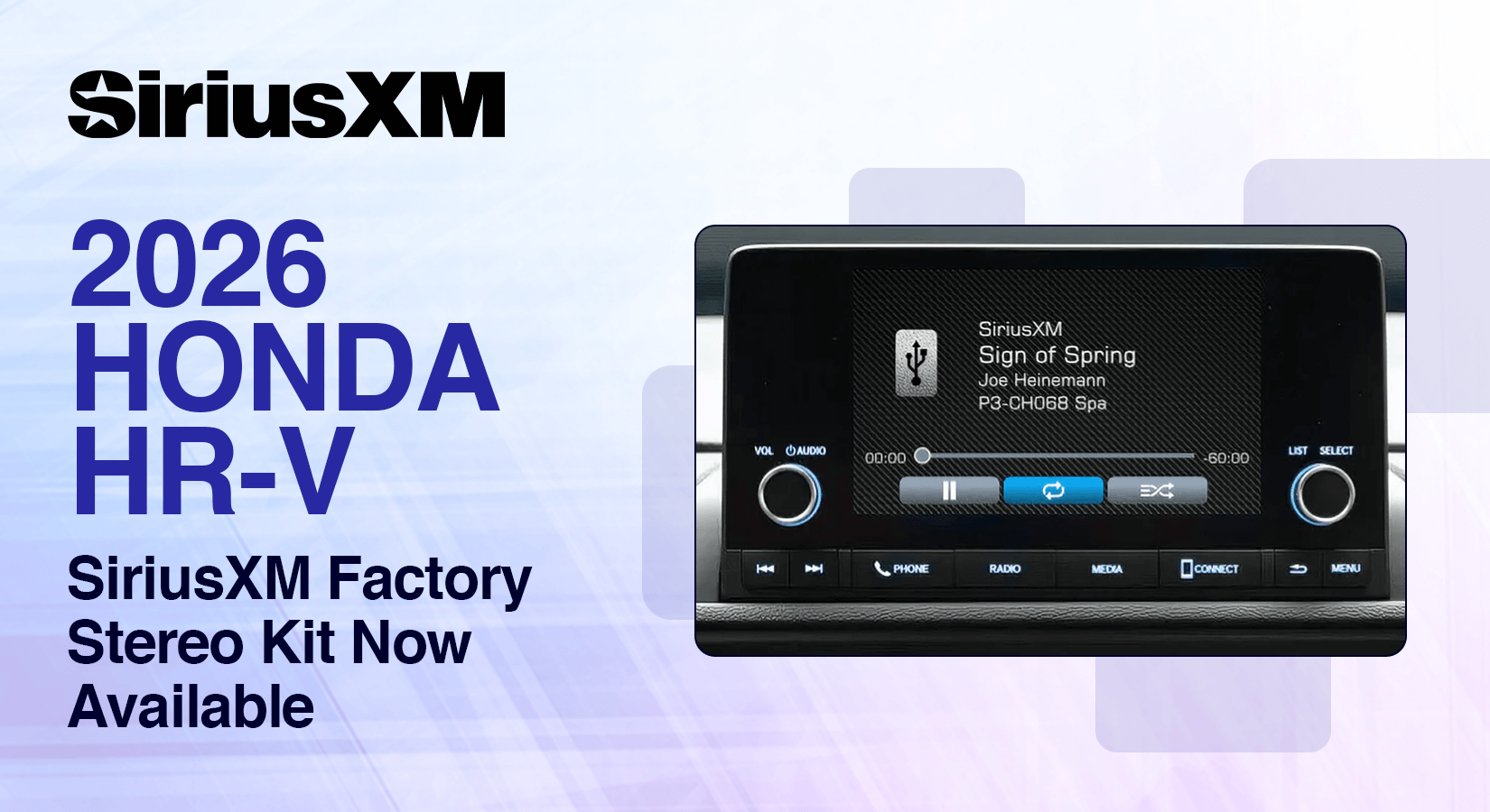 2026 Honda HR-V SiriusXM Satellite Radio Factory Stereo Kit