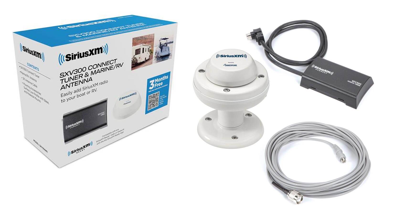 SiriusXM SXV300M1 Satellite Radio Marine Installation Bundle