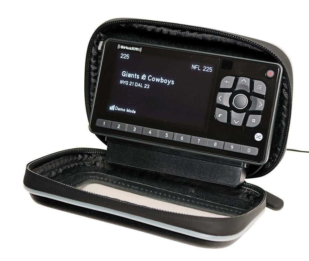 EZR receiver shown in case when open