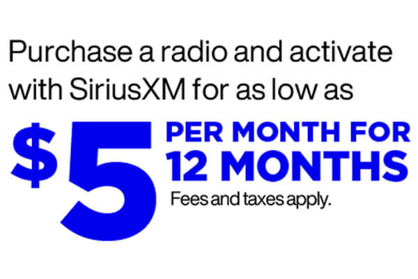 SiriusXM $5 Per Month Promotion