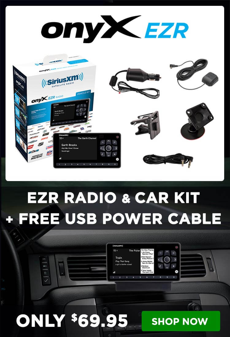 onyX EZR SiriusXM Satellite Radio Receiver with Car Kit and USB Power Cable