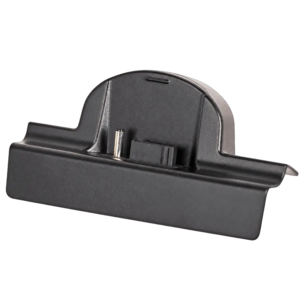 Audiovox Xpress XM satellite radio car cradle, front view showing the docking connector and support bracket