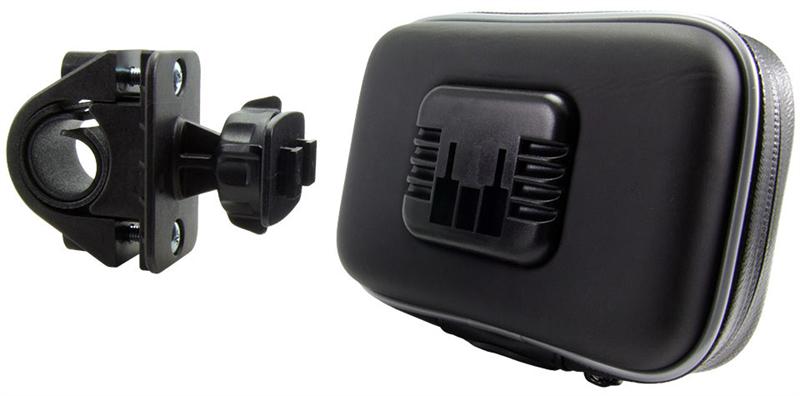 The securely mount attaches to the back of the case