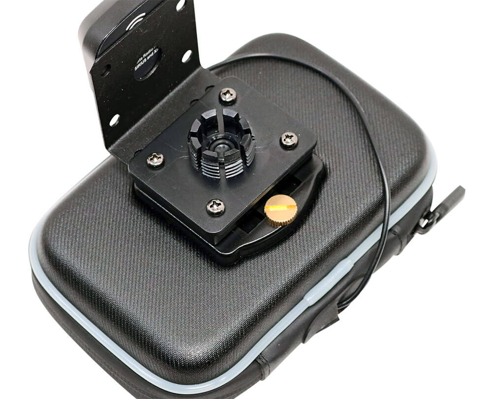 back of the case showing the mount attached
