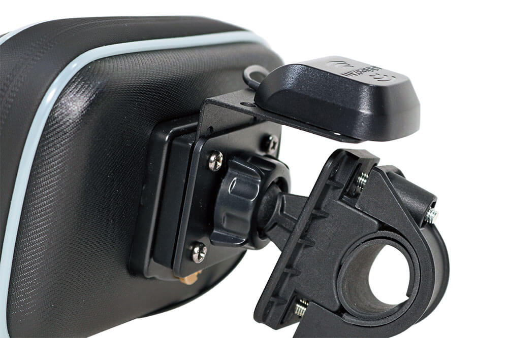 Mounts securely to the back of the case and allows the magnetic antenna to attached to the L bracket