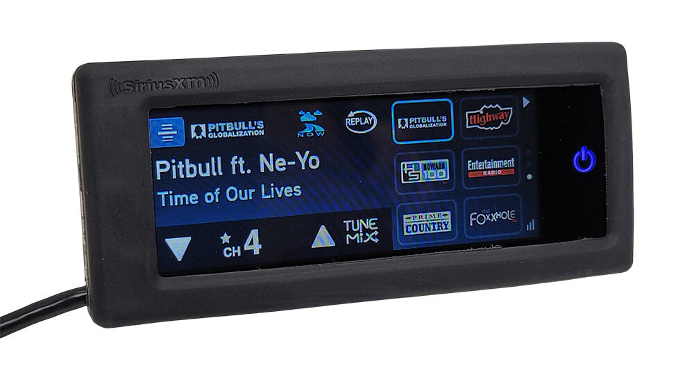 Rubber case around the Commander Touch SiriusXM Satellite Radio receiver display controller