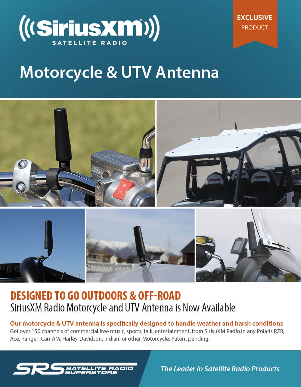 Satellite Radio UTV and Motorcycle Antenna Information Sheet