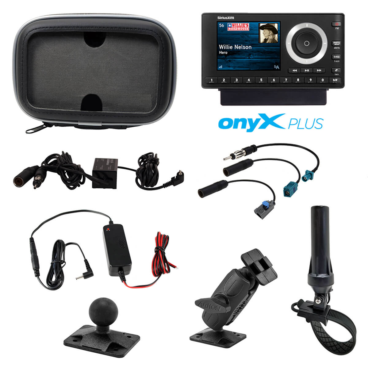 SiriusXM Radio UTV Installation Kit with Ride Command Adapters and UTV antenna