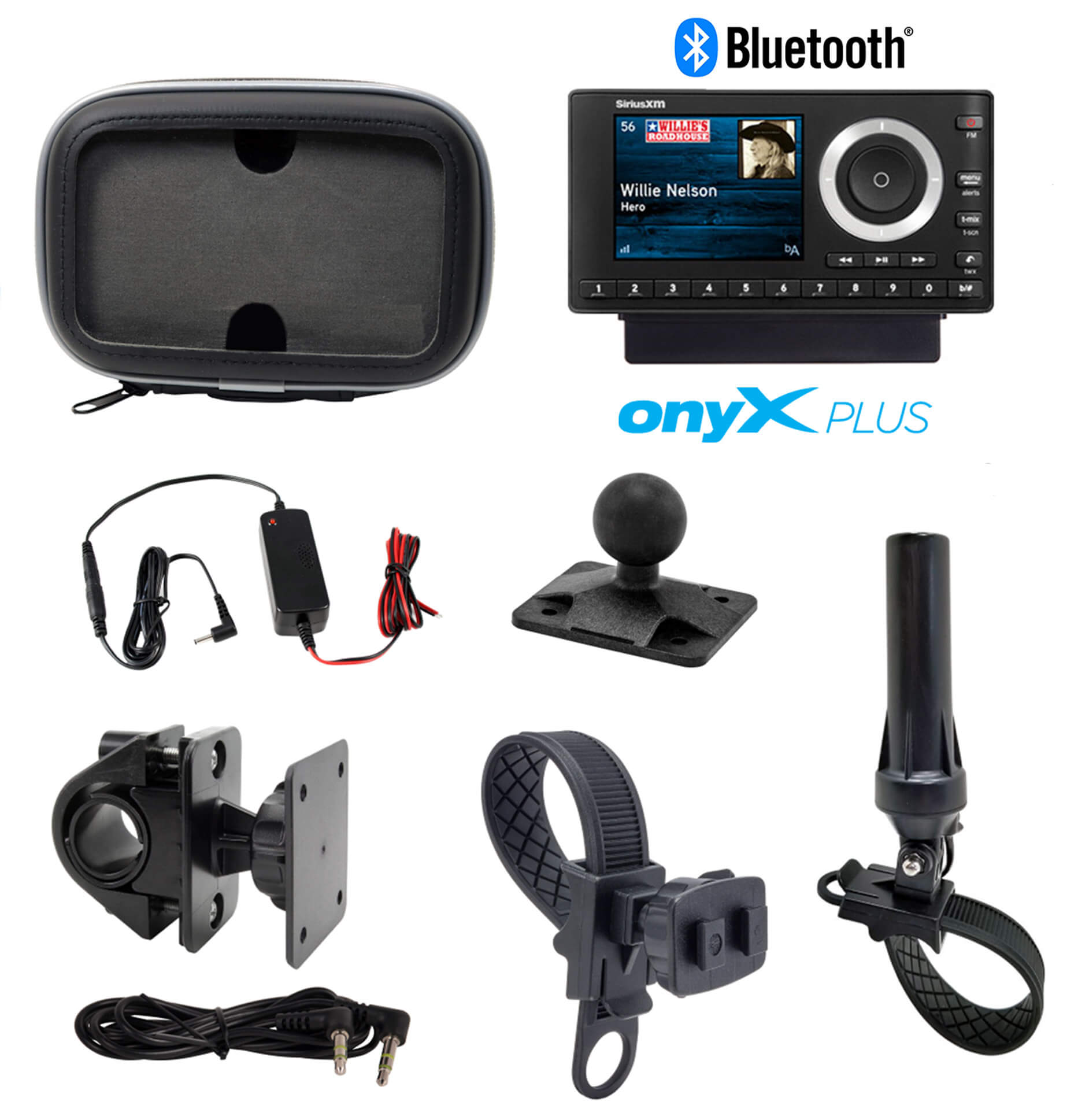 SiriusXM Satellite Radio Bluetooth Motorcycle Kit with OnyX Plus Receiver