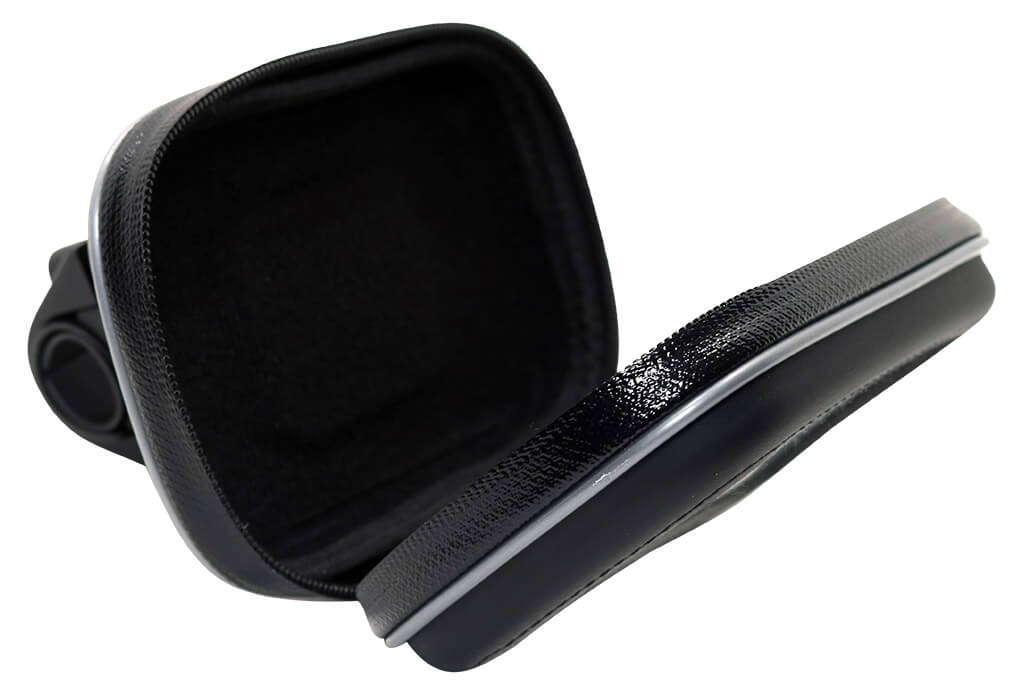 The inside of the case is lined with a black soft felt to keep electronics dry, safe, and secure.