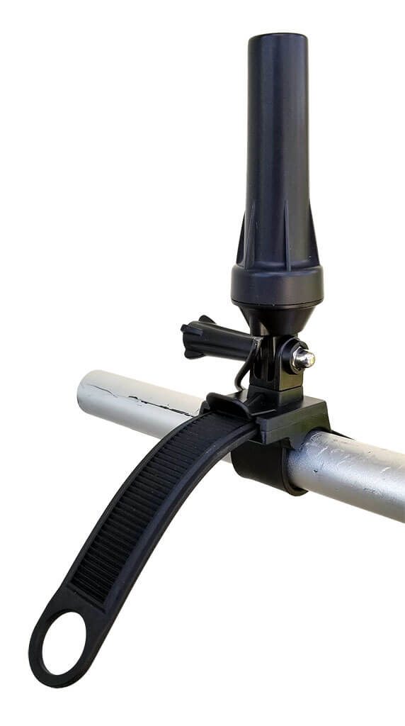 The strap mount allows you to securely install the antenna on handle bars of various sizes