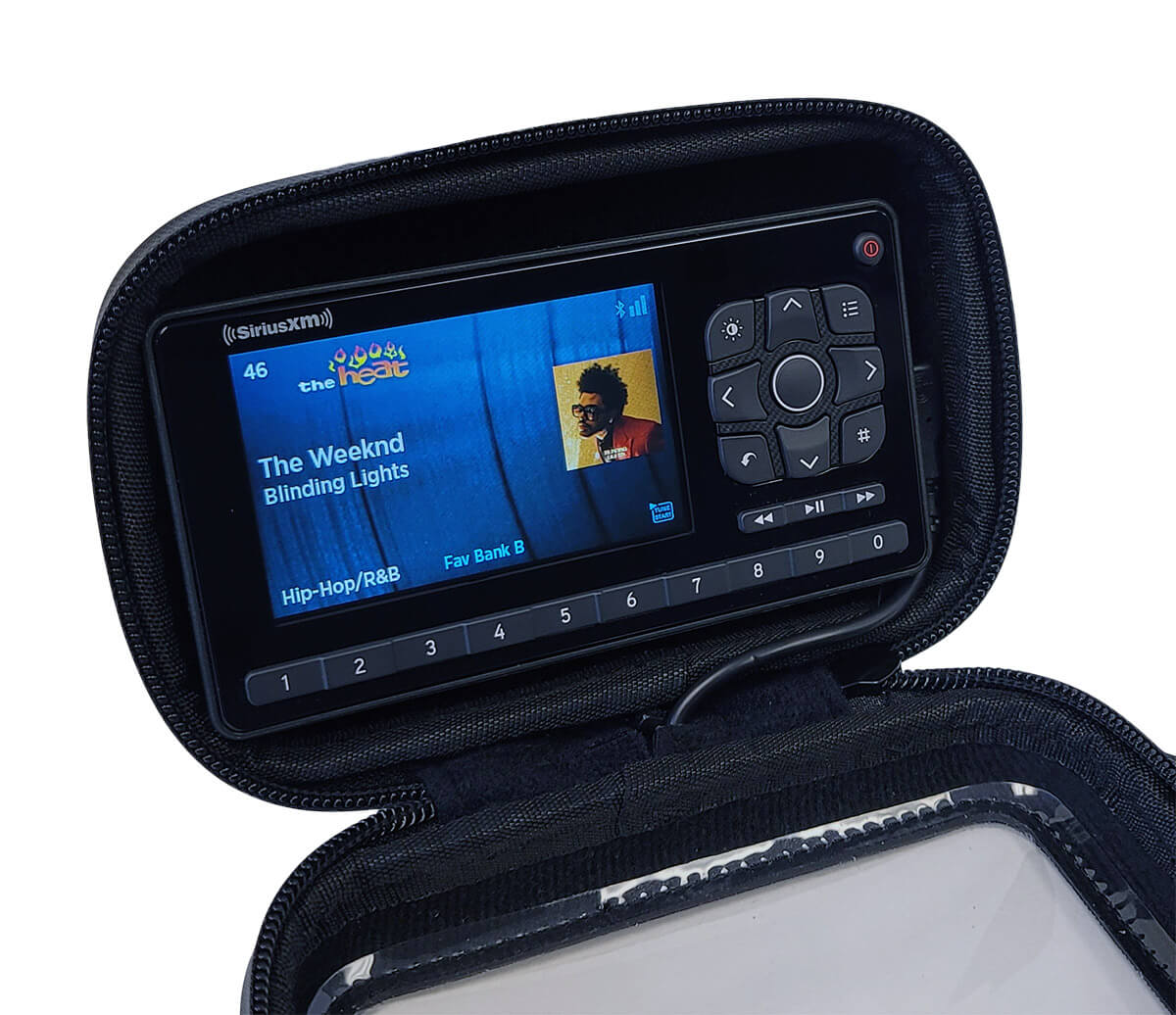 Roady BT Shown with the receiver inside the case with the case open.